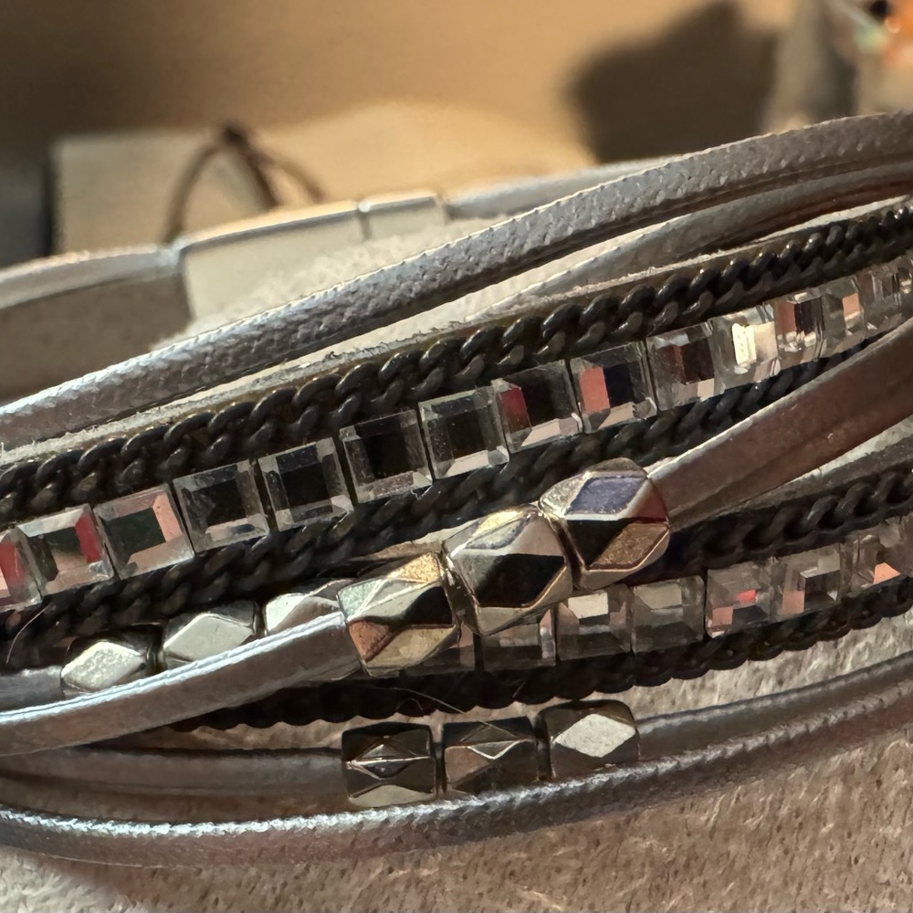 Silver Tone Stack Bracelet - image 1